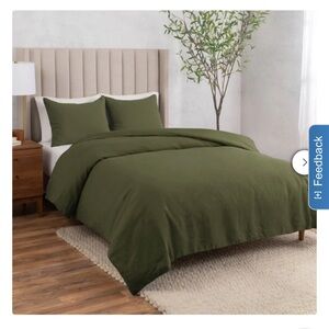 WelHome Cotton Linen Relaxed Duvet Cover 3 Piece Set King/Cal King Blush New